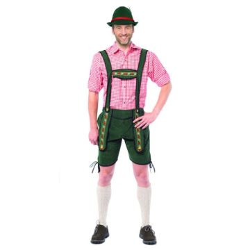 Tiroler Lederhosen Hose Johann kurz grün