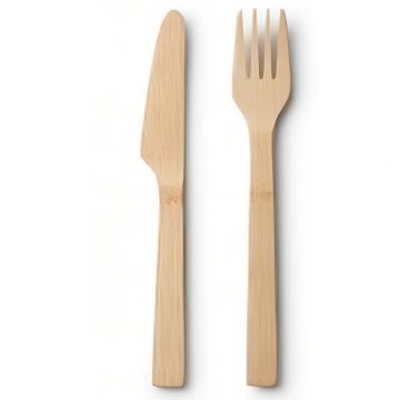 Bambus Besteck -10 Gabeln und 10 Messer
