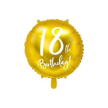 18th Birthday Geburtstagsballon gold - 45 cm
