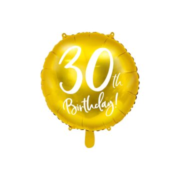 30th Birthday Geburtstagsballon gold - 45 cm