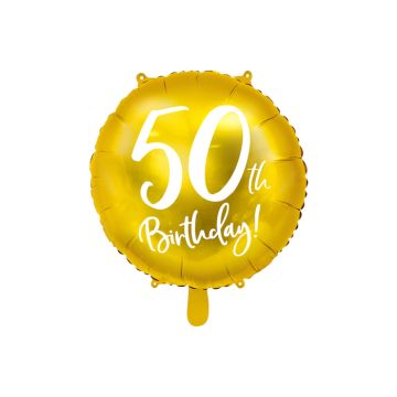 50th Birthday Geburtstagsballon gold - 45 cm