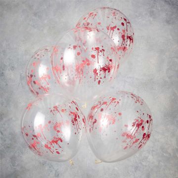 Blutige Halloween Ballons 5x - 30 cm