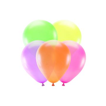 Neon Luftballons bunt 5x 25 cm