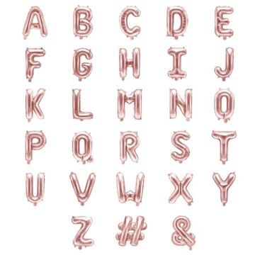 Roségold Buchstabenballons 35 cm