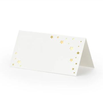 Tischkarten mit goldenen Sternen 10x