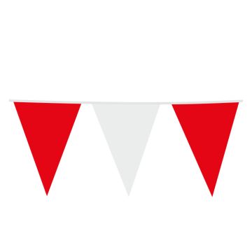 Girlande mit roten und weißen Fähnchen – Fähnchen 30 x 45 cm – 10 m