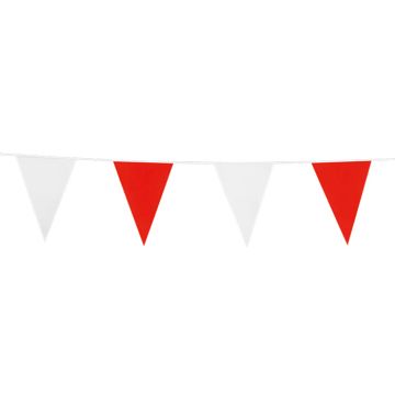 Girlande mit roten und weißen Fähnchen – Fähnchen 20 x 30 cm – 10 Meter lang