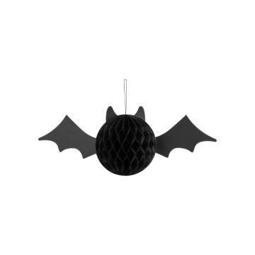 Schwarze Papier-Fledermaus Honeycomb - 45x17 cm