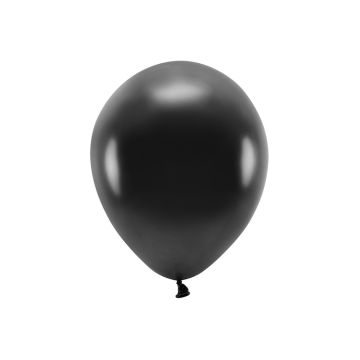 Metallic Schwarze Luftballons 10x - 30 cm 
