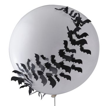 Großer Fledermausballon Weiß - 32 cm