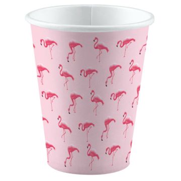 Flamingo Pappbecher 8x - 250 ml