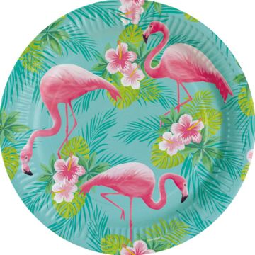 Flamingo Pappteller 8x - 23 cm