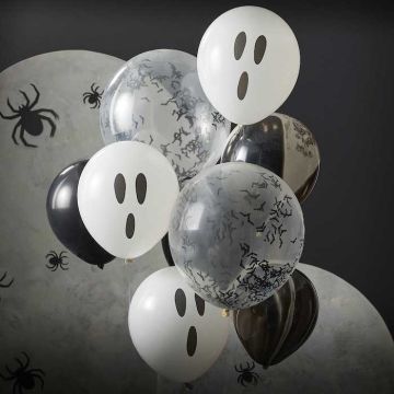 Halloween-Luftballons mit gemischten Motiven x9