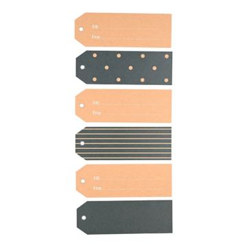 Geschenkanhänger mit Streifen und Punkten 12x Die Alte Apotheke