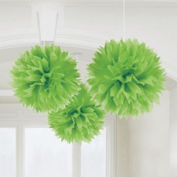 Pompons in Grün 3x - 40 cm