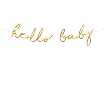 Hello Baby Girlande mit goldener Schrift - 70x18 cm