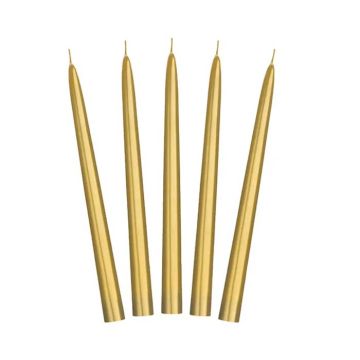 Lange Kerzen Metallic Gold 10x - 24 cm