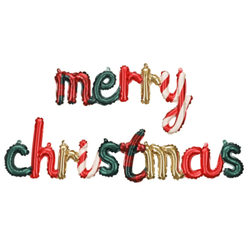 Jule folieballon Merry Christmas - 143x25 cm