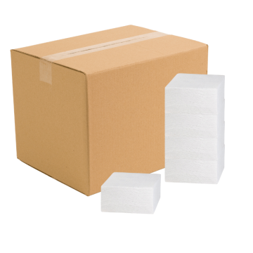 Hvide servietter 2-lags 3000x - 20x20 cm