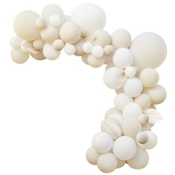 Weißer Ballonbogen - inkl. Luftballons und Papierfächer