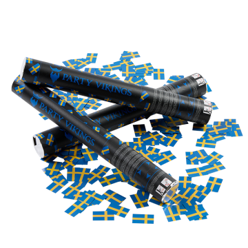 Schweden Konfettiröhrchen 40 cm PartyVikings Rechteckiges Konfetti