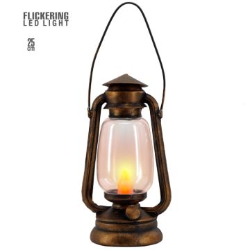 LED lanterne 25 cm brun 