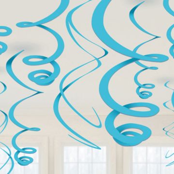 Hellblaue Swirls 12x - 55 cm