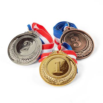 Medaillen 6,5 cm - Gold, Silber, Bronze