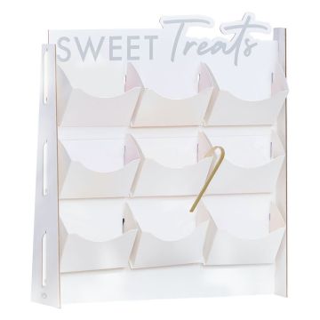 Weißes Süßigkeiten-Regal mit 9 Fächern - 47,4x42,1 cm 
