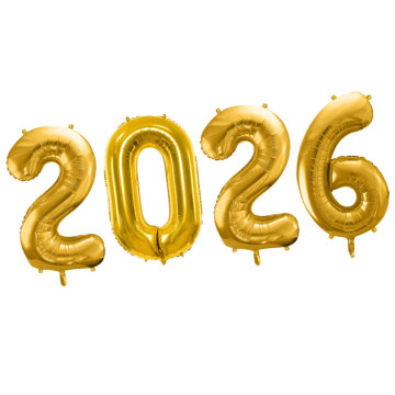 2025 Zahlenballon Gold - 35 cm