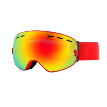 Ski Brille mit roter Spiegelung