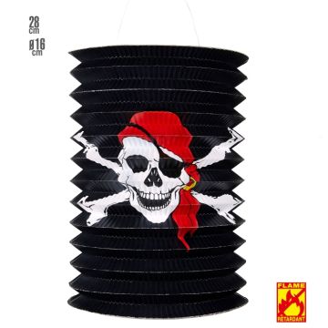 zylinderförmige Papierlaterne mit Piratendesign 28 cm