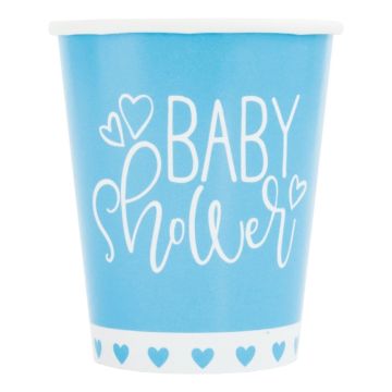 Babyshower Pappbecher blau 8x