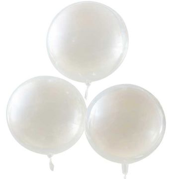 Perlmutfarbige Ballons 3x - 56 cm