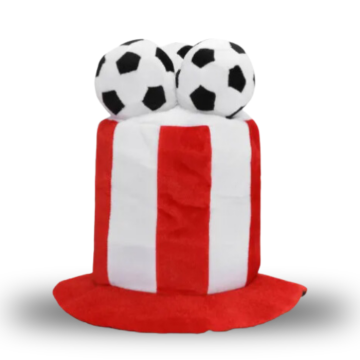 Dänemark-Hut mit Fußball in Rot und Weiß