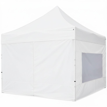 Sidevæg med dør til pavillon 3x3 m hvid