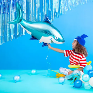 Blauer Hai Folienballon, 102x62 cm