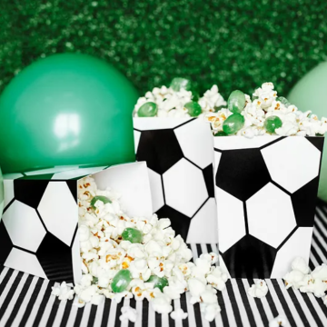 Popcorntüten mit Fußballmotiv 6x - 7x7x12 cm