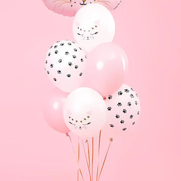 Luftballons mit Katzenmotiv 6x - 30 cm