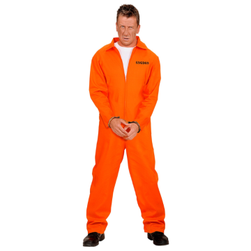 Gefängnisanzug Kostüm orange inkl. Handschellen
