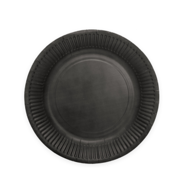Schwarze Pappteller 8x - Ø 18 cm
