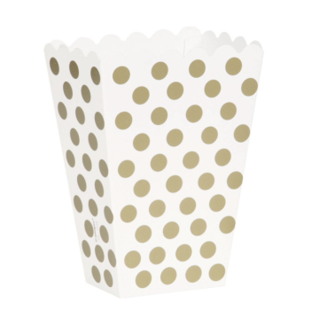 Popcorntüten mit goldenen Punkten 8x