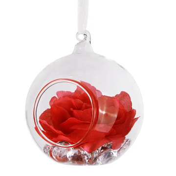 Glaskugel mit Band 4x - 10 cm