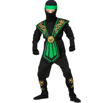Grünes Ninja-Kostüm für Kinder
