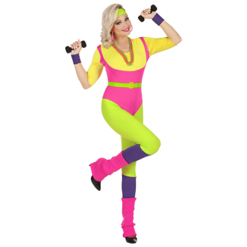 Retro kvindelig aerobic instruktør kostume