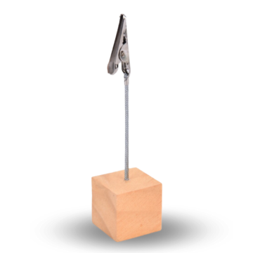 Tischkartenhalter aus Holz und Metall 10x - 10 cm
