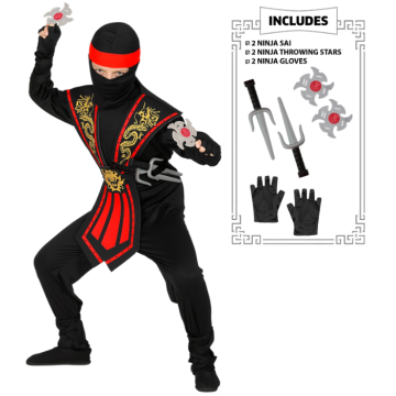Rotes Ninja-Kostüm für Kinder