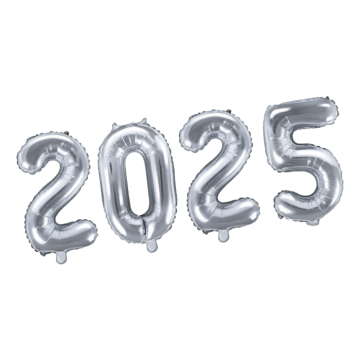 2025 Folienballon Silber - 35 cm