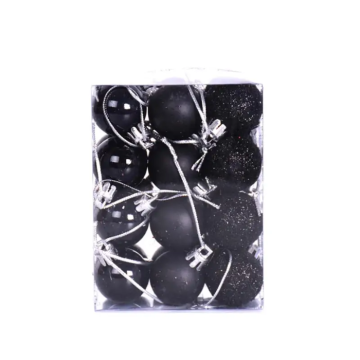 Schwarze Weihnachtskugeln 36x - 3 cm