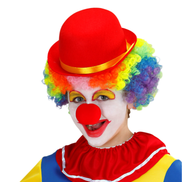 Roter Bowler Clownshut für Kinder